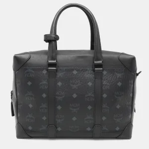 Black Visetos Coated Canvas and Leather Medium Soft Berlin Tote