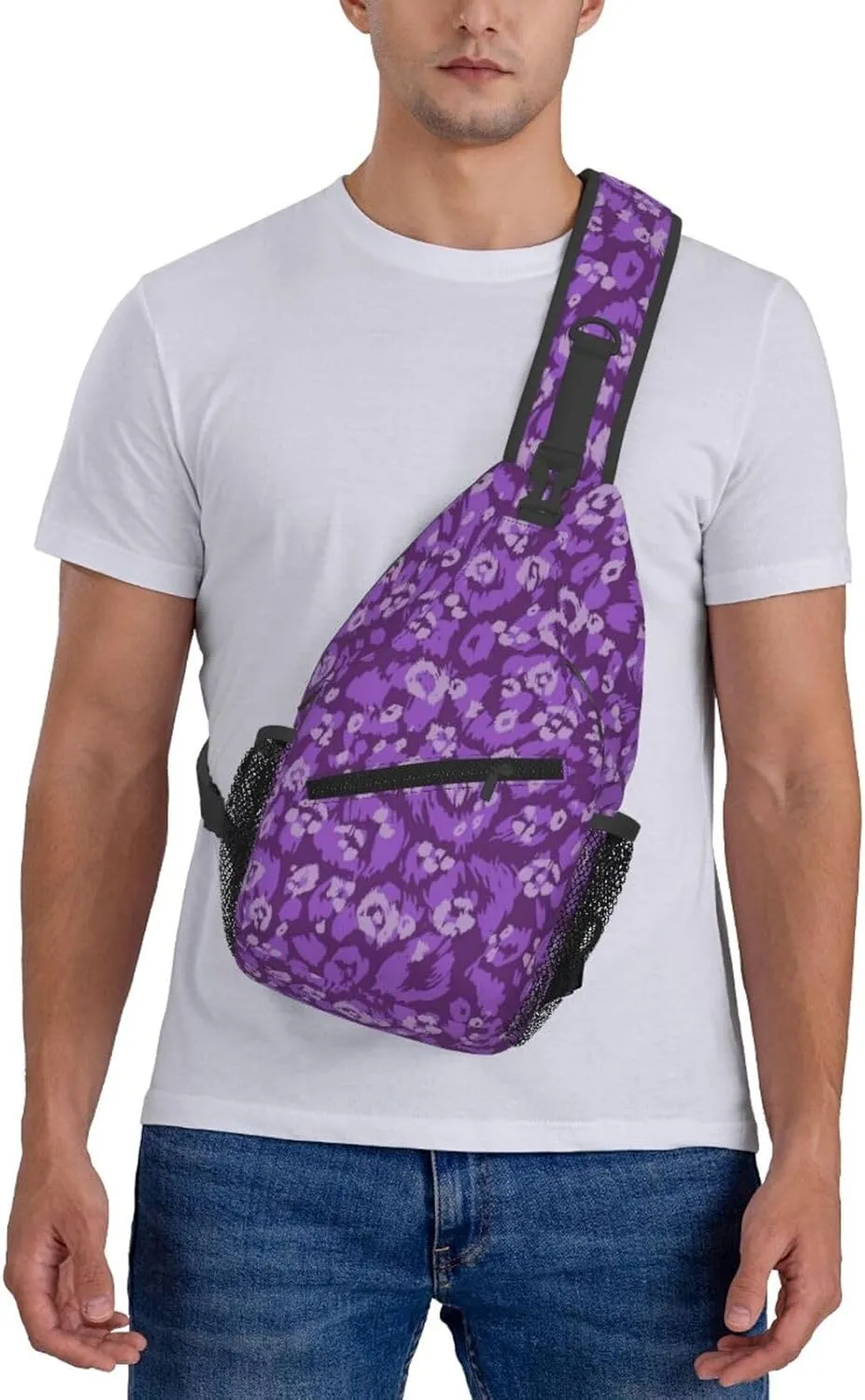 Boho Mandala Abstract Flower Sling Bag Adjustable Crossbody Bag Casual Chest Bags Travel Shoulder Backpack
