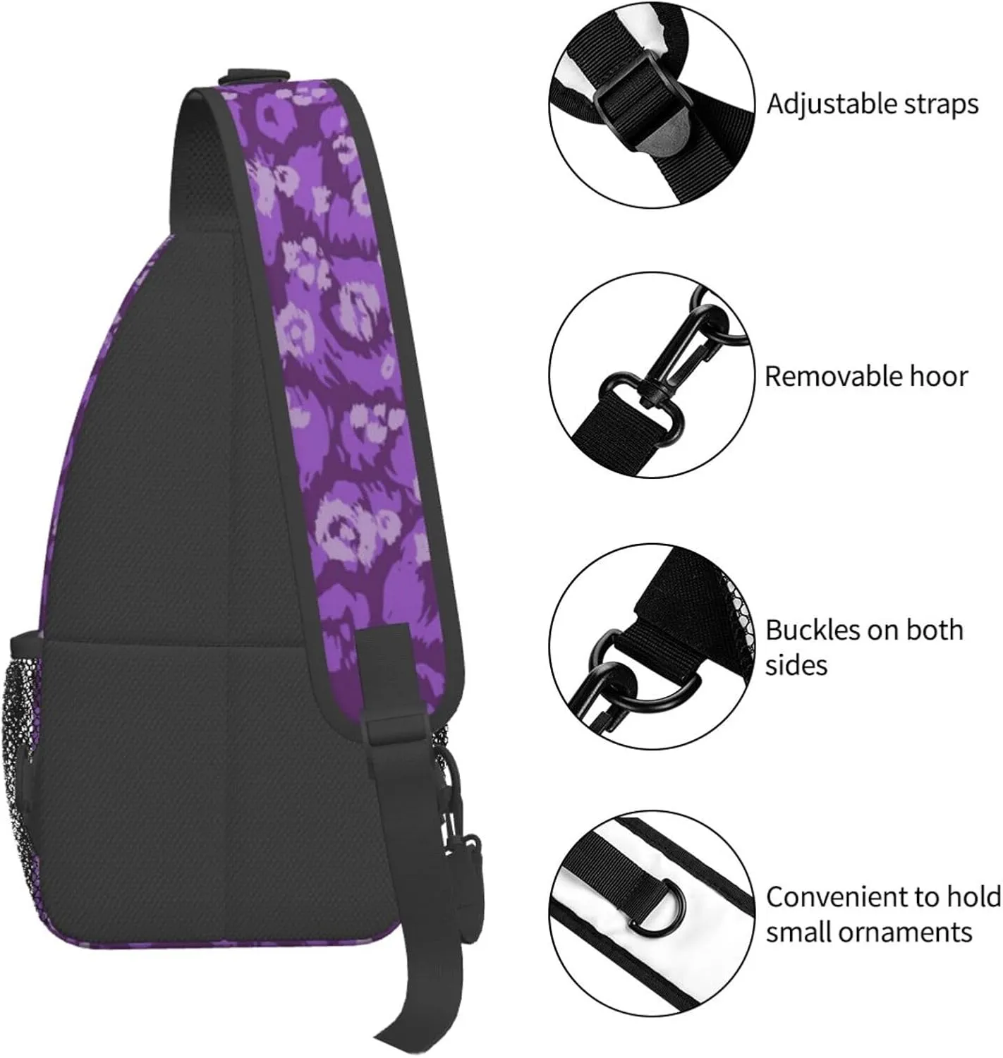 Boho Mandala Abstract Flower Sling Bag Adjustable Crossbody Bag Casual Chest Bags Travel Shoulder Backpack