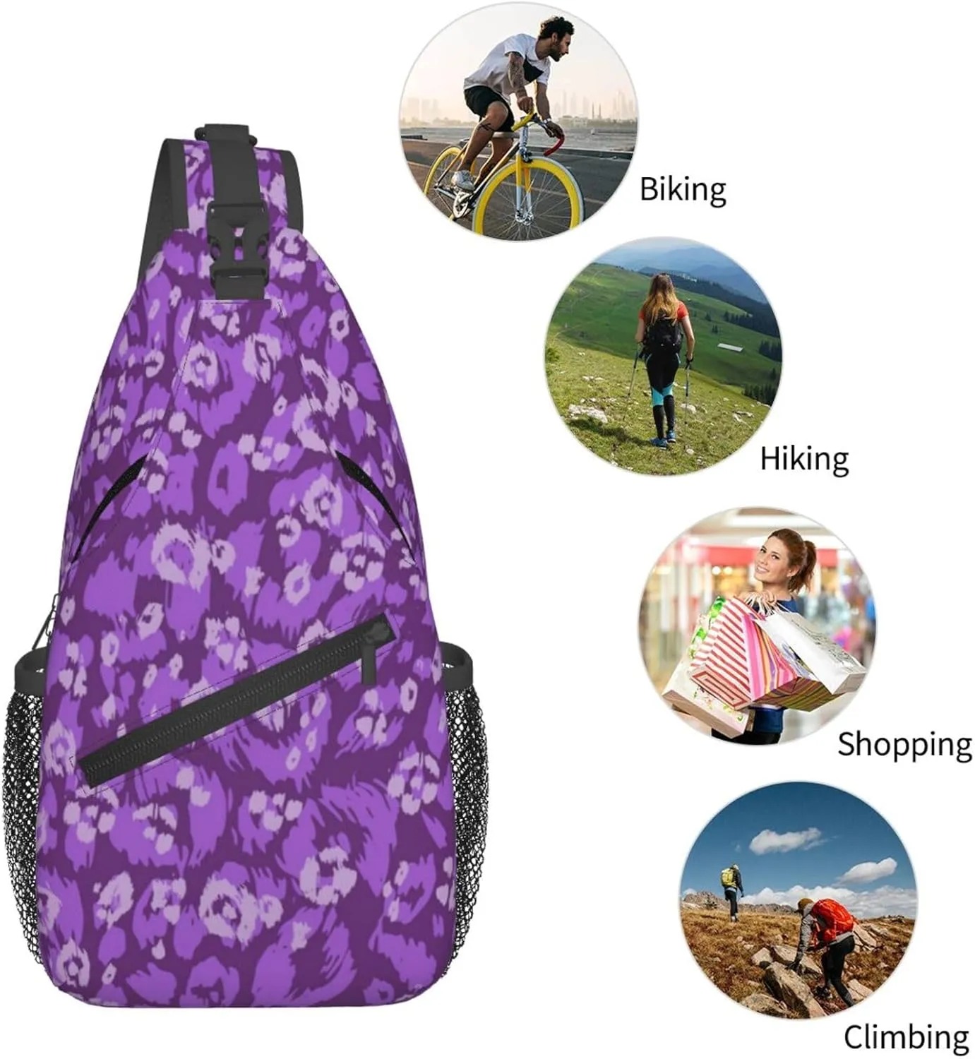 Boho Mandala Abstract Flower Sling Bag Adjustable Crossbody Bag Casual Chest Bags Travel Shoulder Backpack
