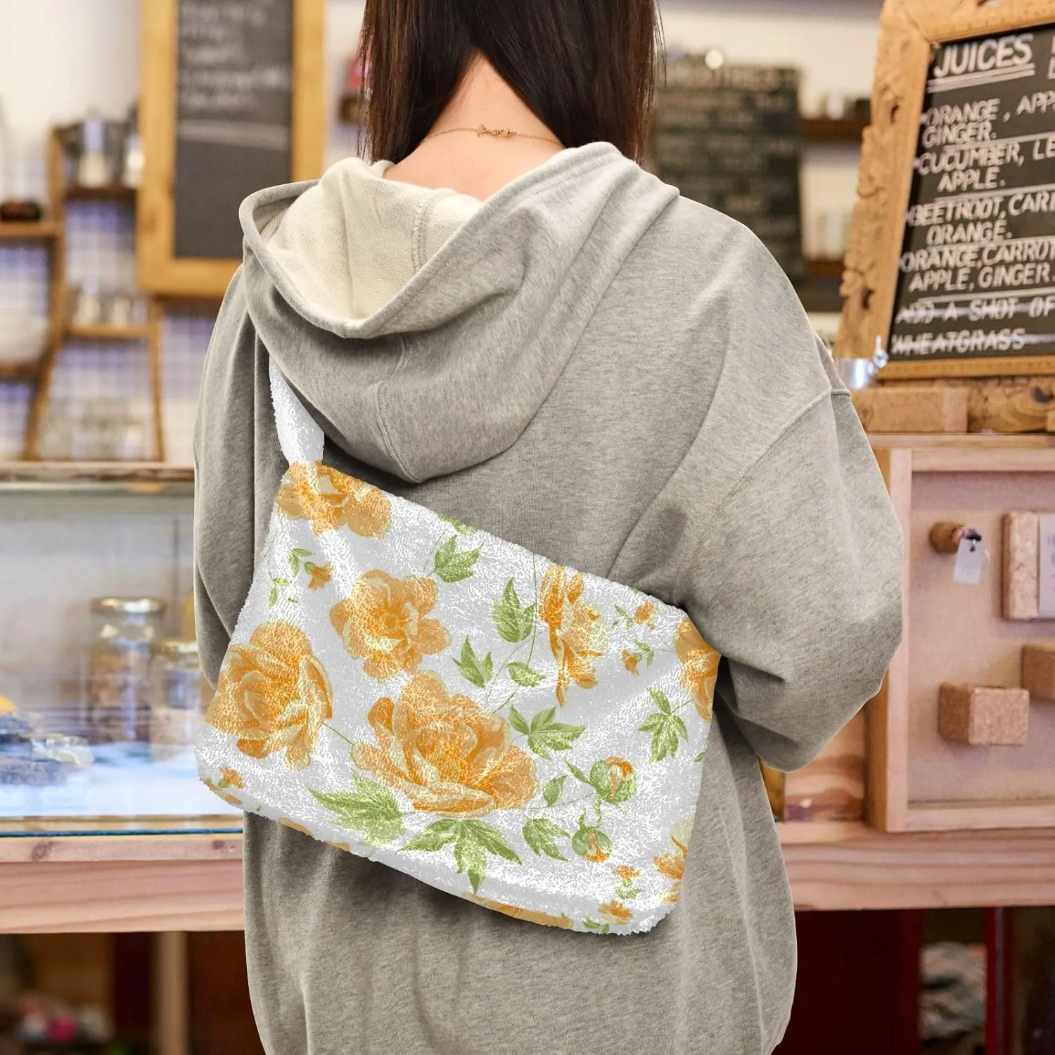 Botanical Pink Rose Magnolia Women Shoulder Bag Tote, Shoulder Handbag Women, Womens Outdoor Bag