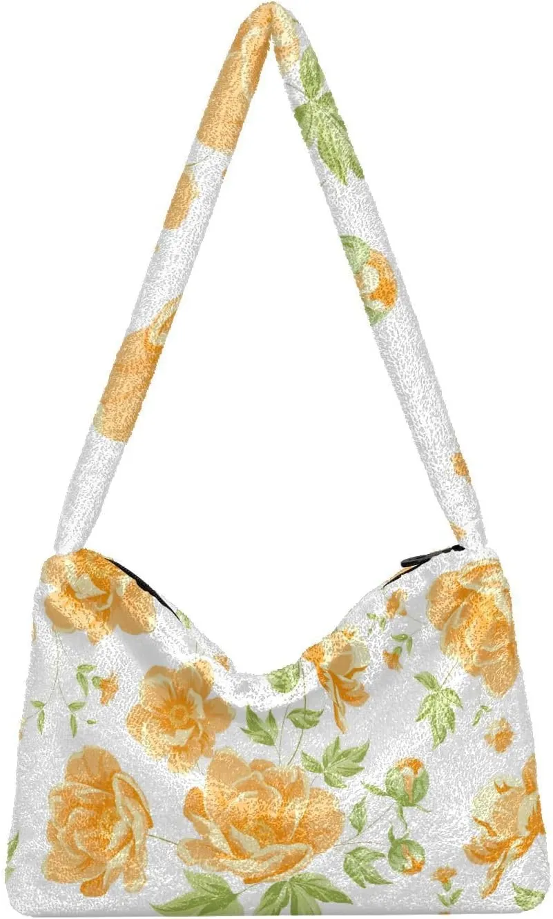 Botanical Pink Rose Magnolia Women Shoulder Bag Tote, Shoulder Handbag Women, Womens Outdoor Bag