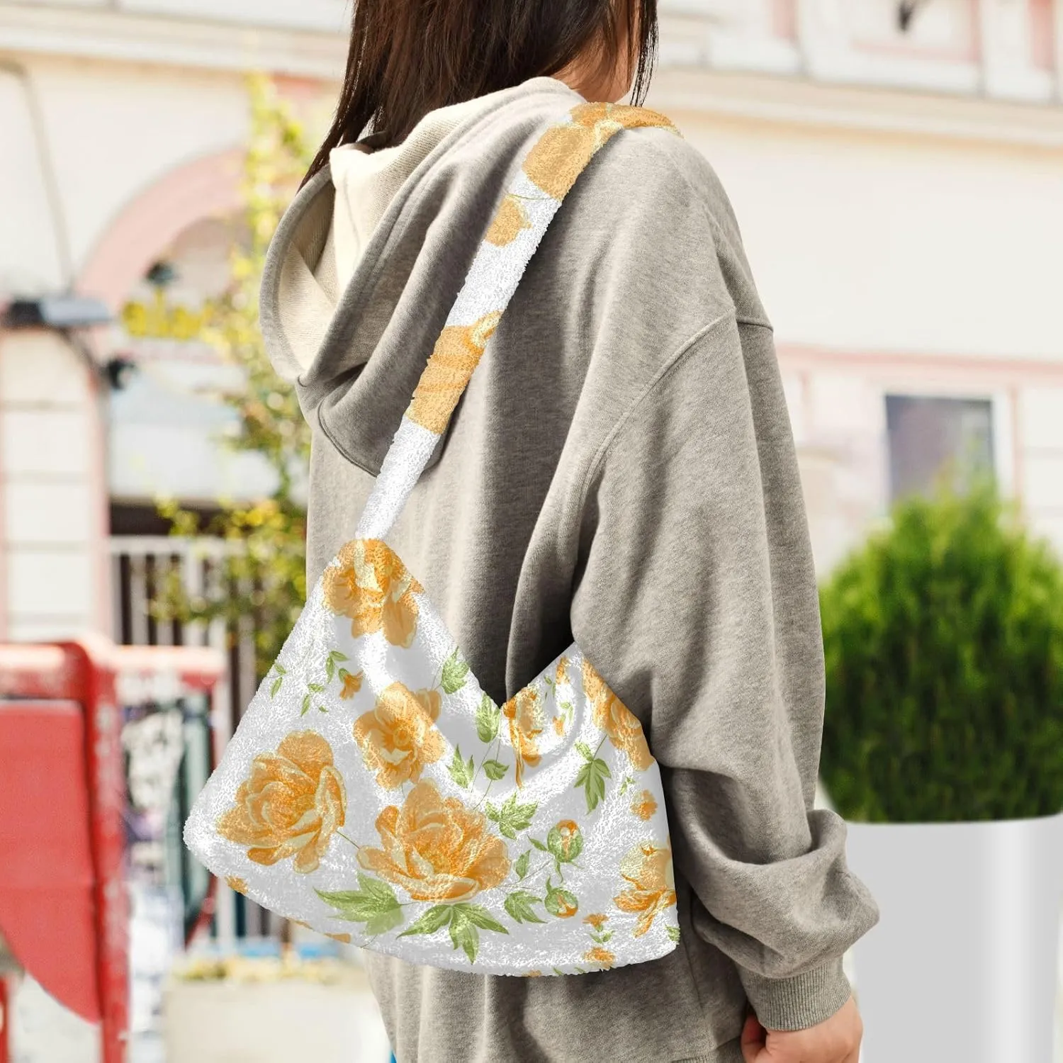 Botanical Pink Rose Magnolia Women Shoulder Bag Tote, Shoulder Handbag Women, Womens Outdoor Bag