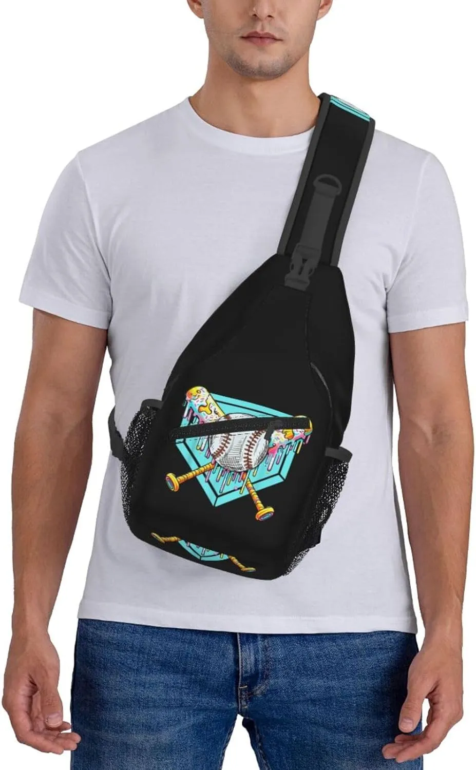 Bow Football Game Day Crossbody Bag Adjustable Sling Bag Casual Chest Bags Travel Shoulder Backpack