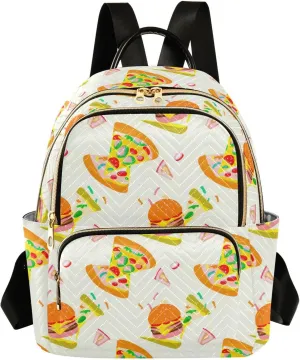 Burgers Pizza Backpack Purse for Women Small Shoulder Bags Fashion Travel Bag Casual Daypack Travel Bag M 202c1159