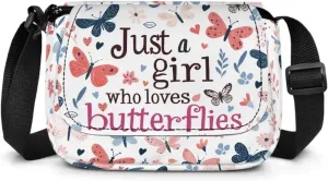 Butterflies Girls Crossbody Purse for Kids Shoulder Handbags for Girls Toddler Casual Handbags with Zipper Pockets for Festival Holiday Travel Outdoor