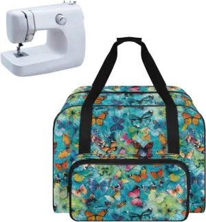 Butterflies Sewing Machine Carrier Tote Bag for Sewing Machine Portable Sewing Case with Multiple Storage Pockets, Household Sewing Machine Handbags for Most Singer, Brother