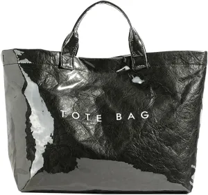 Caistre Women's PVC Tote Handbags Shoulder Bag Winter Fall Fashion Kraft Paper Tote Bag Y2K Large Shopping Bag