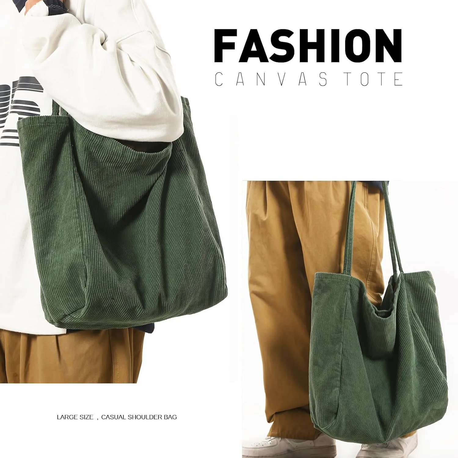 Canvas Tote Bag for Women Large Hobo Shoulder Bag for Work Travel Casual Message Bag Tote Purse handbags