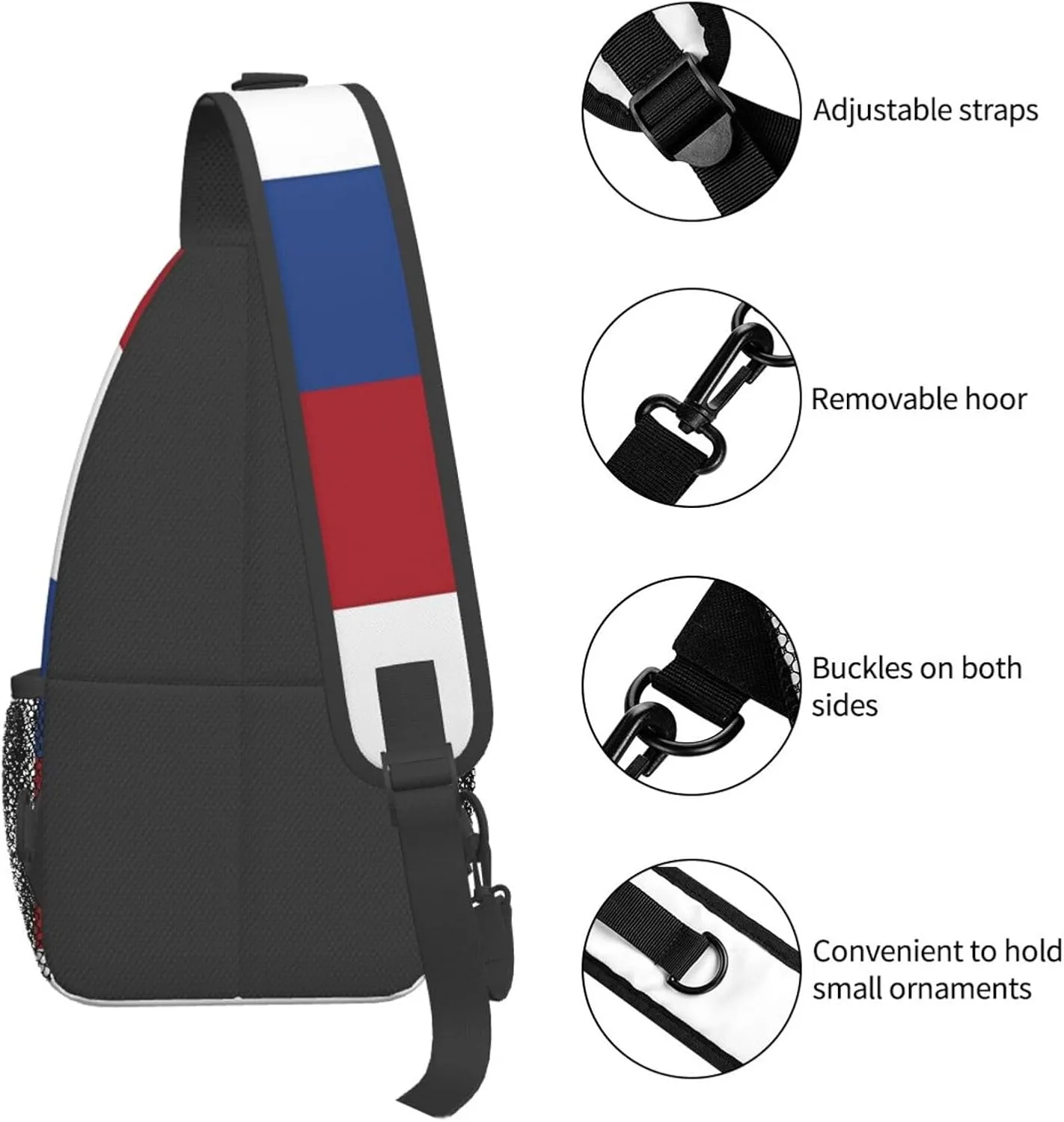 Cape Verde Cape Verdean Flag Sling Bag Adjustable Chest Bags Casual Crossbody Bag Travel Shoulder Backpack