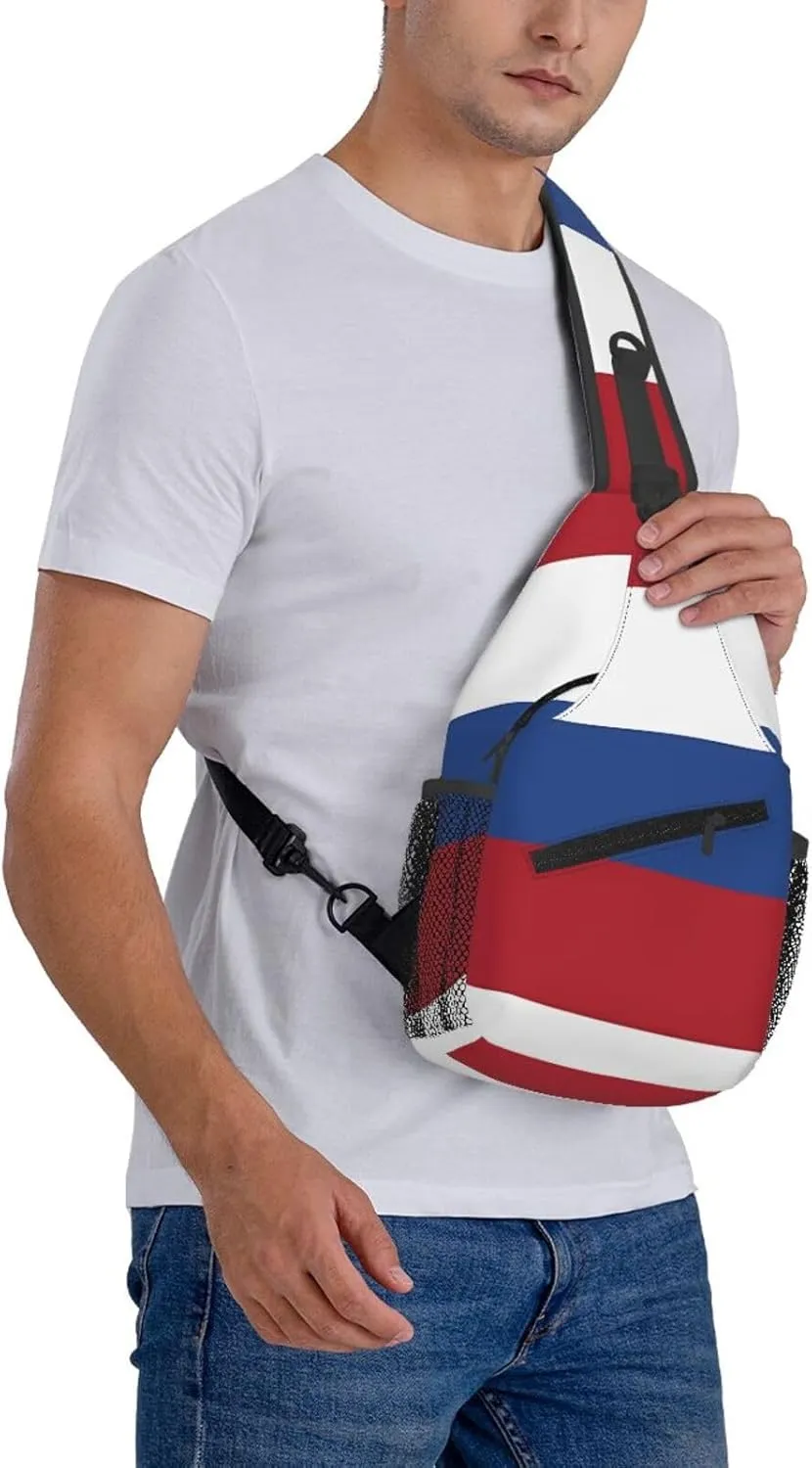 Cape Verde Cape Verdean Flag Sling Bag Adjustable Chest Bags Casual Crossbody Bag Travel Shoulder Backpack