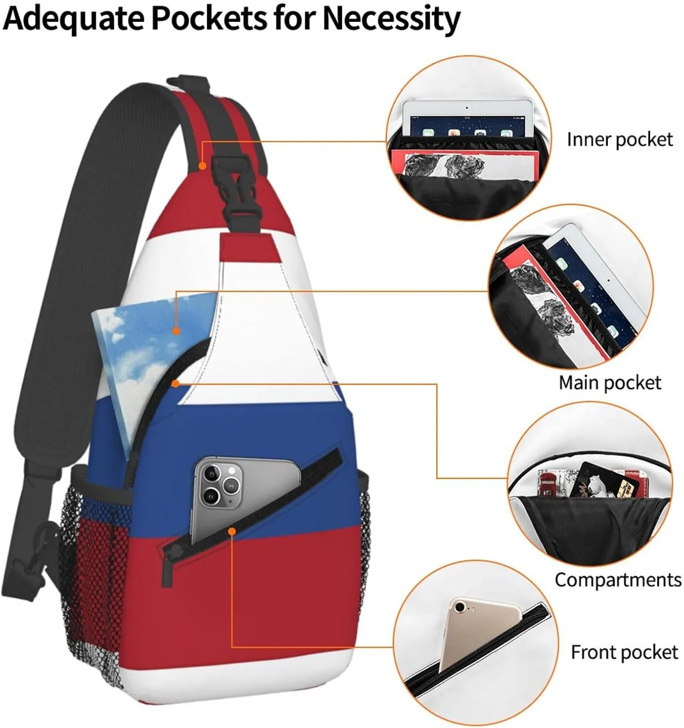 Cape Verde Cape Verdean Flag Sling Bag Adjustable Chest Bags Casual Crossbody Bag Travel Shoulder Backpack