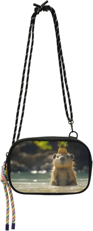 Capybara Lake Print Crossbody Handbags for Women Walking, Hiking Lightweight Shoulder Phone Purse