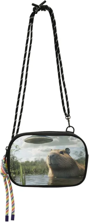 Capybara Lake Ufo Print Crossbody Handbags for Women Walking, Hiking Lightweight Shoulder Phone Purse