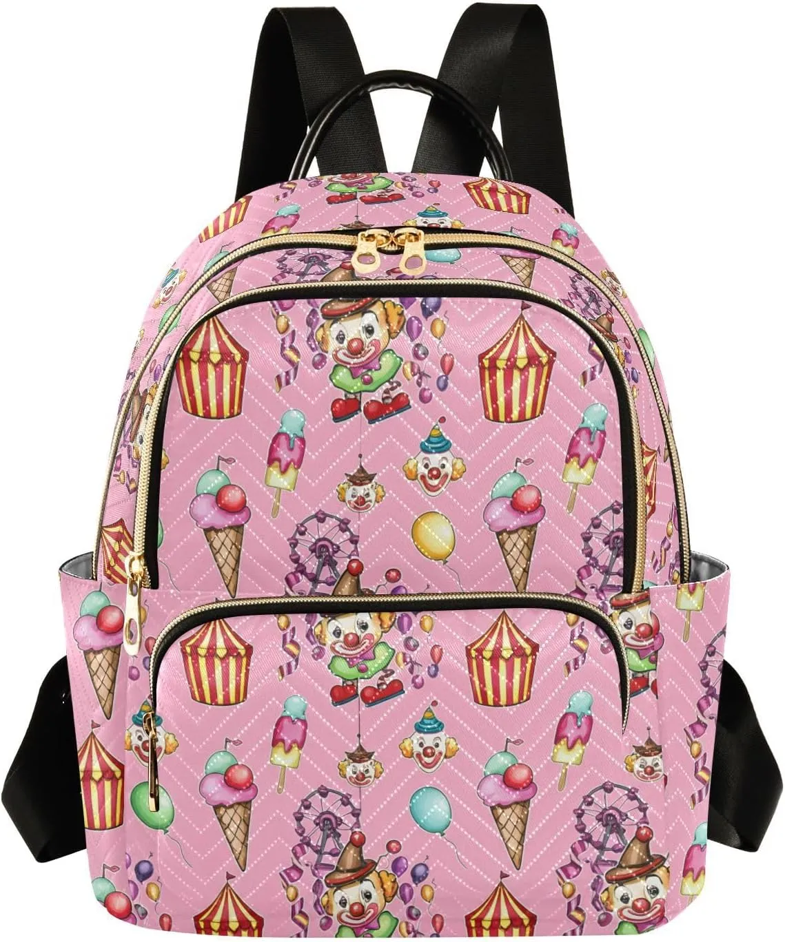 Carnival Clowns Backpack Purse for Women Small Shoulder Bags Fashion Travel Bag Casual Daypack Travel Bag M 202c1560