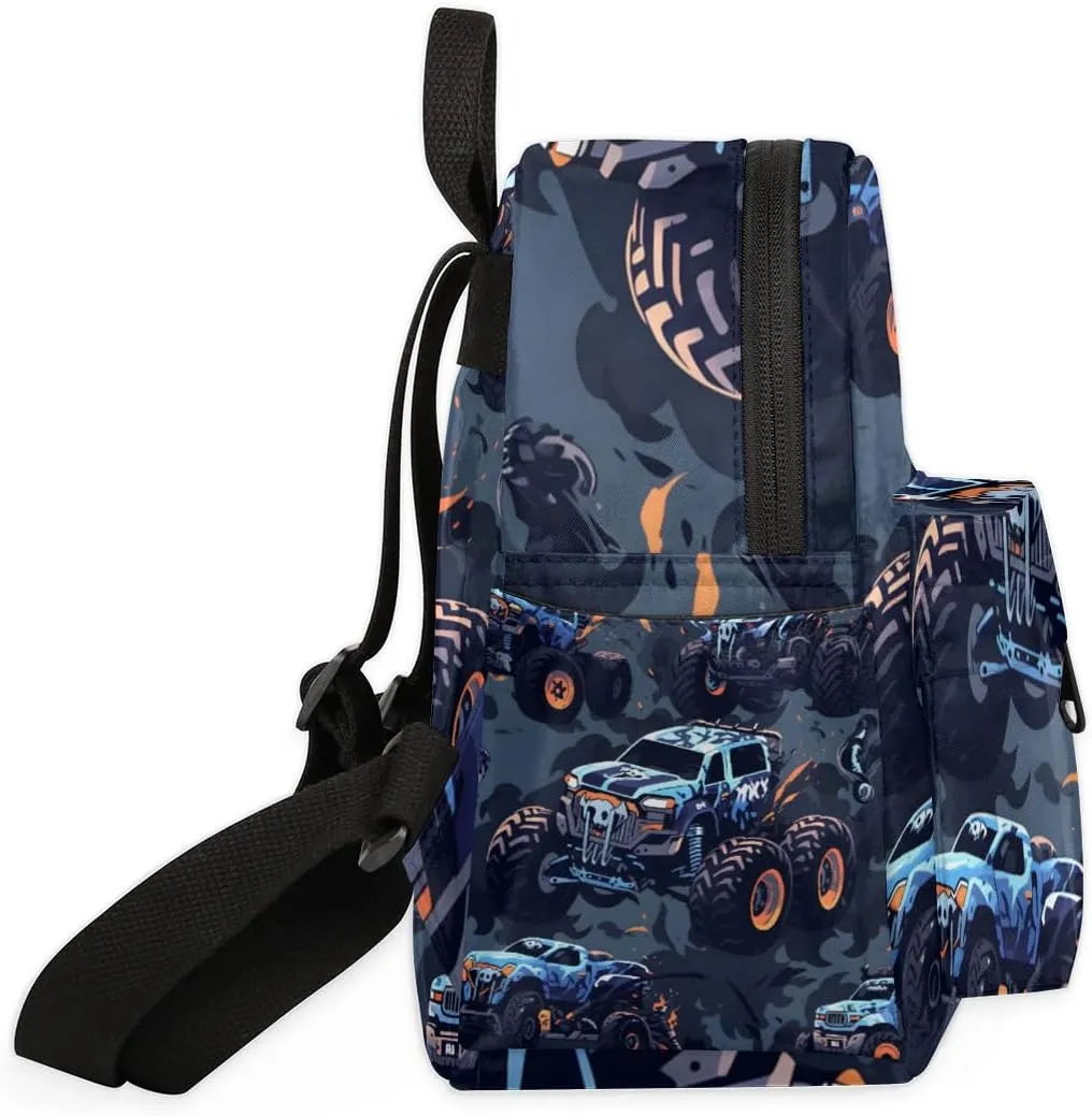 Cars Monster Trucks Mini Backpack Purse for Women Fashion Lightweight Small Daypack Ladies Travel Handbags Shoulder Bag