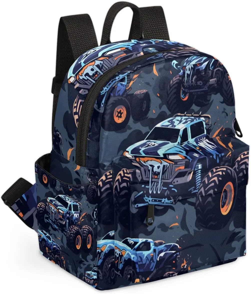Cars Monster Trucks Mini Backpack Purse for Women Fashion Lightweight Small Daypack Ladies Travel Handbags Shoulder Bag