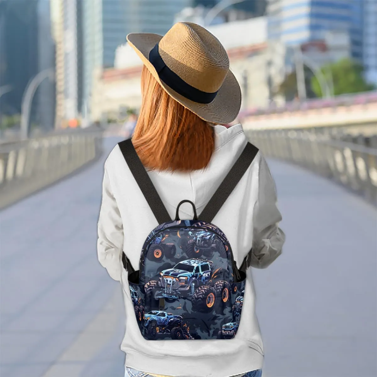 Cars Monster Trucks Mini Backpack Purse for Women Fashion Lightweight Small Daypack Ladies Travel Handbags Shoulder Bag