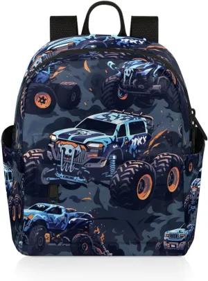 Cars Monster Trucks Mini Backpack Purse for Women Fashion Lightweight Small Daypack Ladies Travel Handbags Shoulder Bag
