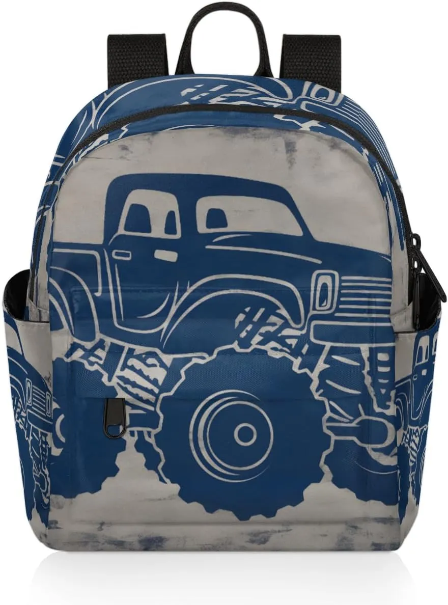 Cartoon Monster Cars Mini Backpack Purse for Women Fashion Lightweight Small Daypack Ladies Travel Handbags Shoulder Bag