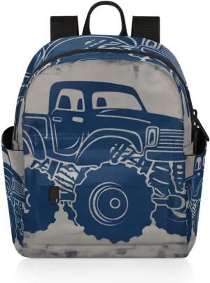 Cartoon Monster Cars Mini Backpack Purse for Women Fashion Lightweight Small Daypack Ladies Travel Handbags Shoulder Bag