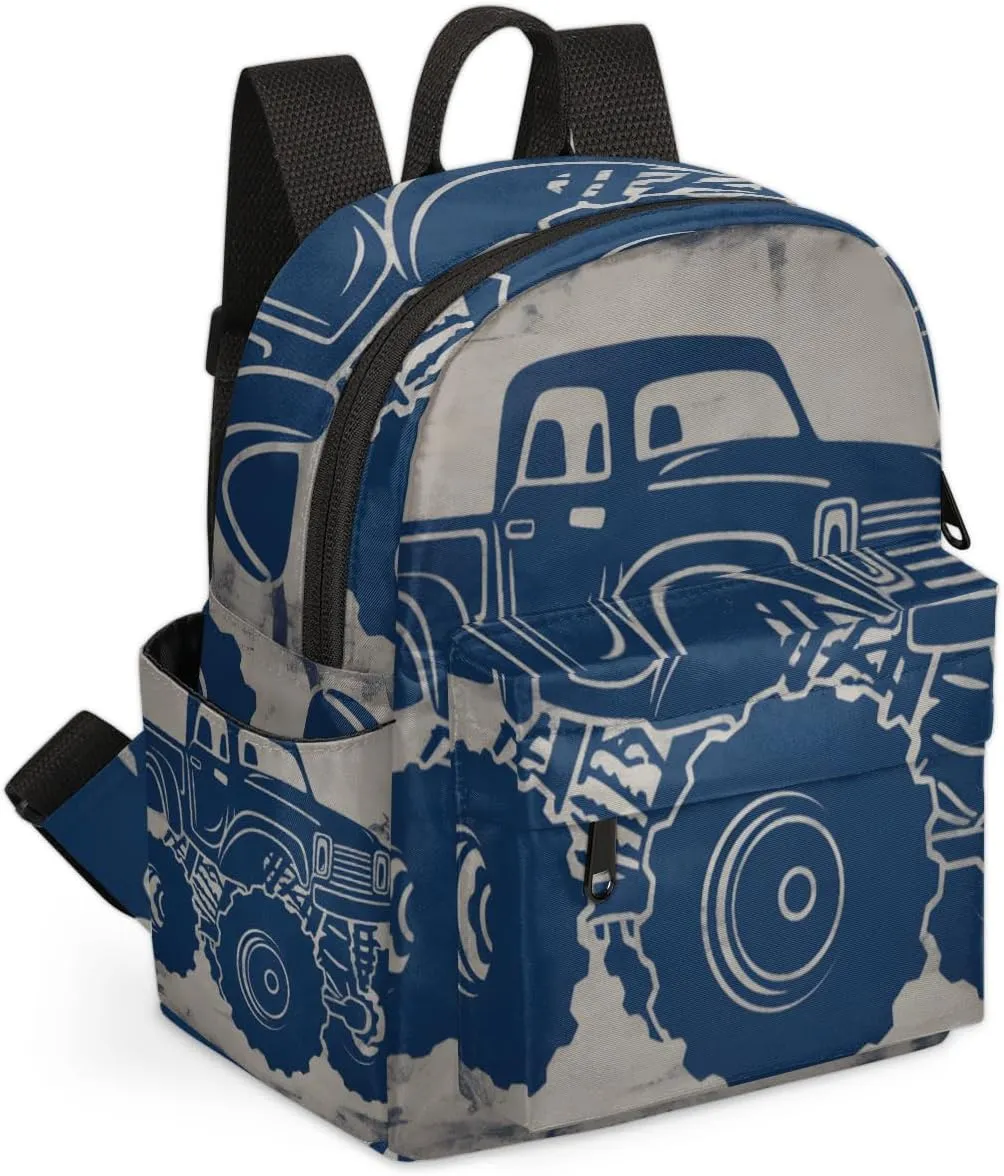 Cartoon Monster Cars Mini Backpack Purse for Women Fashion Lightweight Small Daypack Ladies Travel Handbags Shoulder Bag