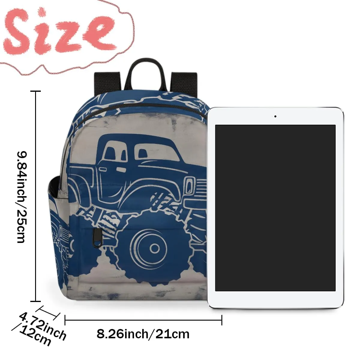 Cartoon Monster Cars Mini Backpack Purse for Women Fashion Lightweight Small Daypack Ladies Travel Handbags Shoulder Bag