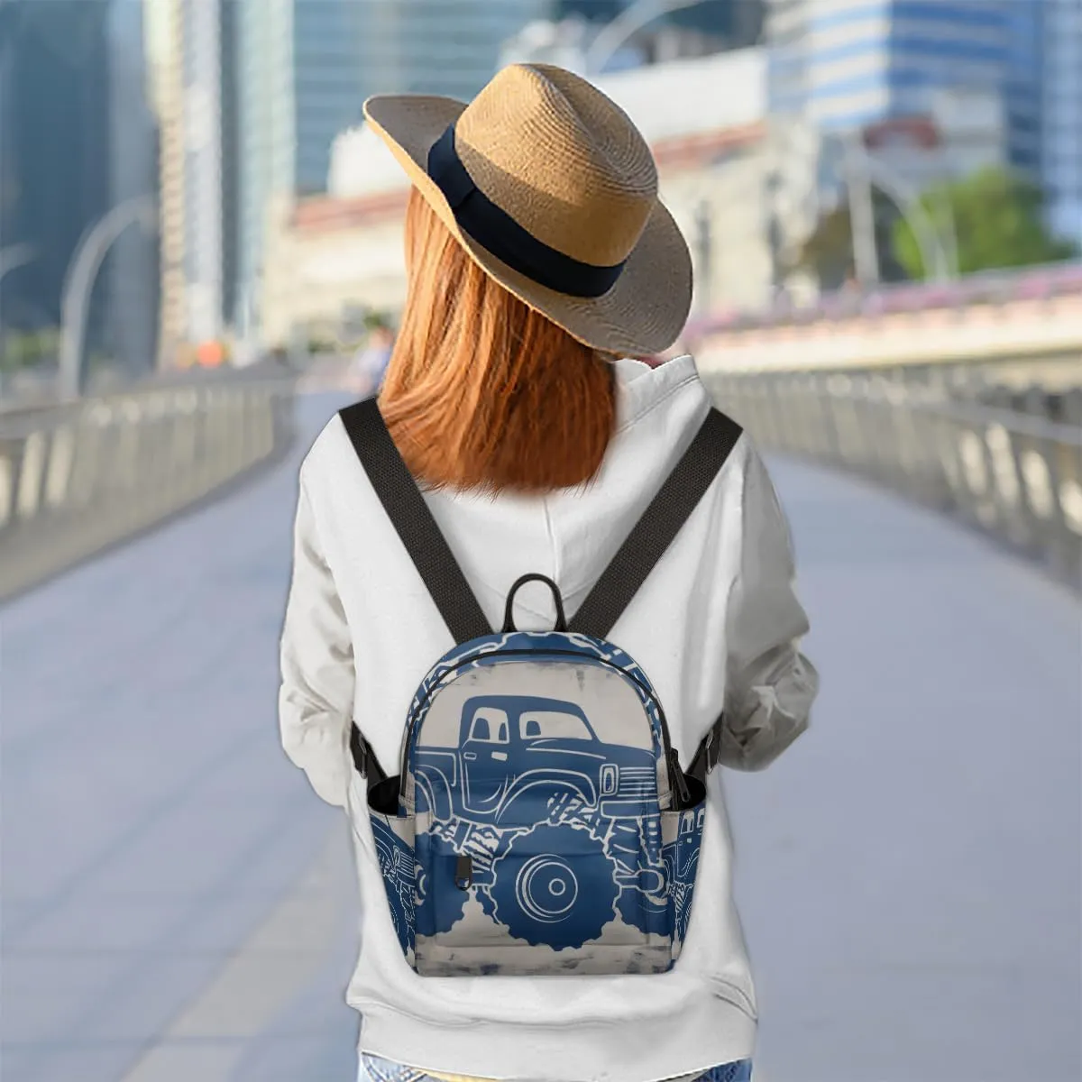 Cartoon Monster Cars Mini Backpack Purse for Women Fashion Lightweight Small Daypack Ladies Travel Handbags Shoulder Bag