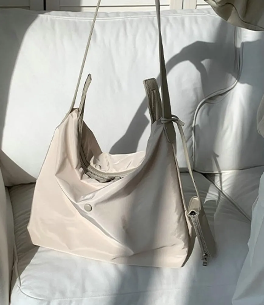 Casual Nylon Shoulder Bags for Women Large Tote Purse Lightweight Travel Handbags Working Top Handle Bags