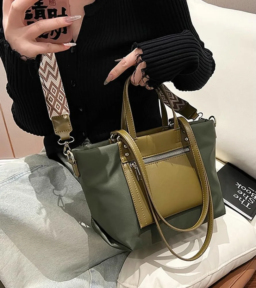 Casual Nylon Tote Bags for Women Canvas Shoulder Crossbody Bag Large Handbags Fashion Top Handle Purse