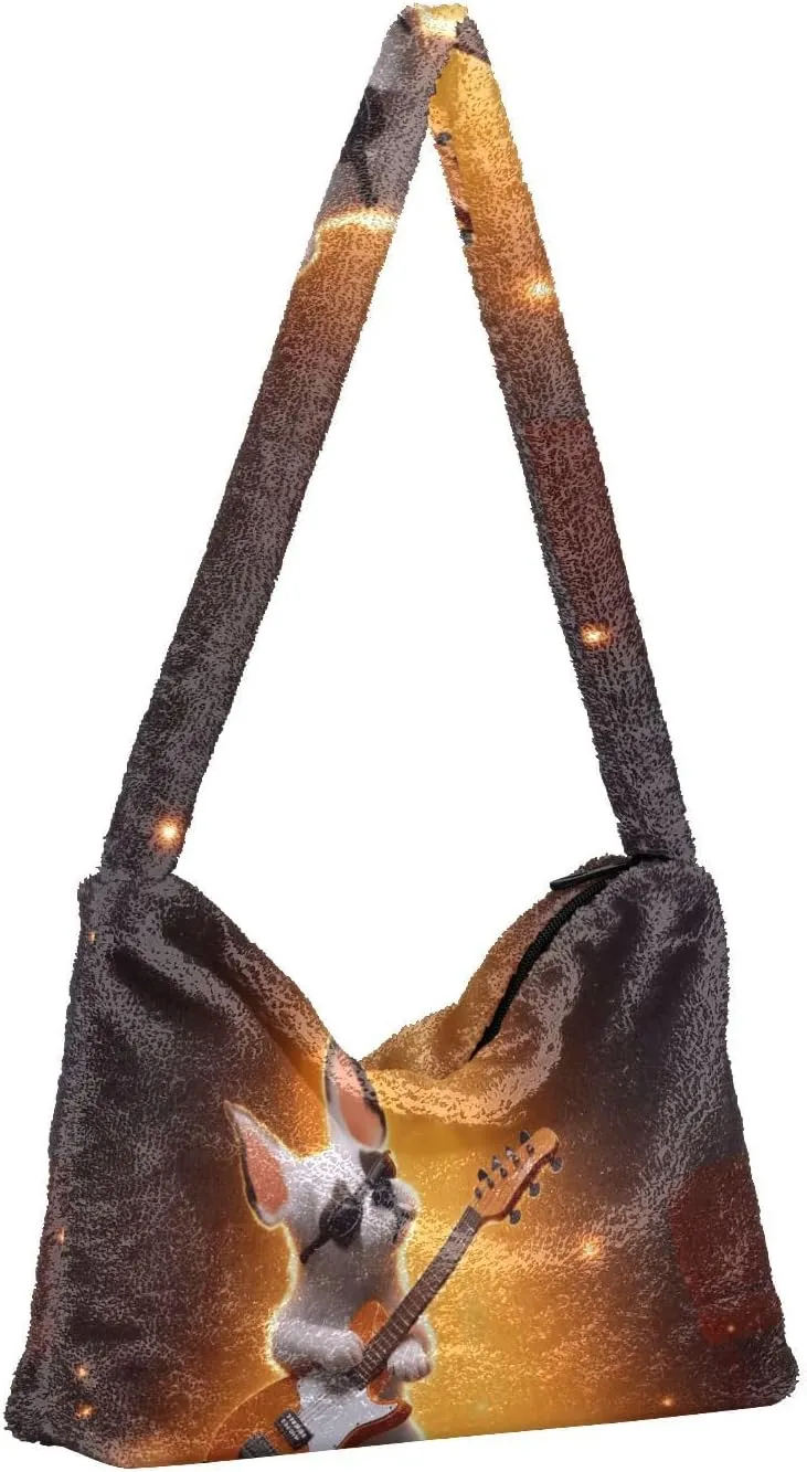 Cat on Red Crab Floating Womens Shoulder Bag, Lady Shoulder Handbag, Shoulder Tote Bag for Women