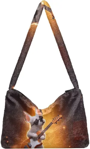 Cat on Red Crab Floating Womens Shoulder Bag, Lady Shoulder Handbag, Shoulder Tote Bag for Women