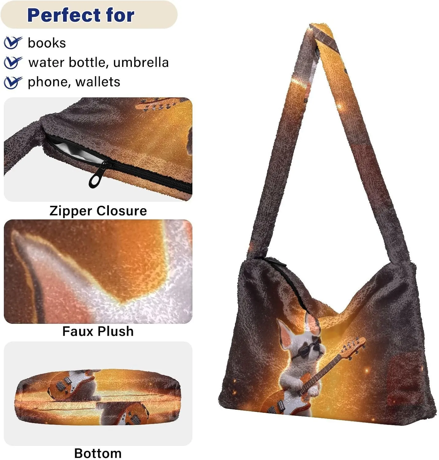Cat on Red Crab Floating Womens Shoulder Bag, Lady Shoulder Handbag, Shoulder Tote Bag for Women