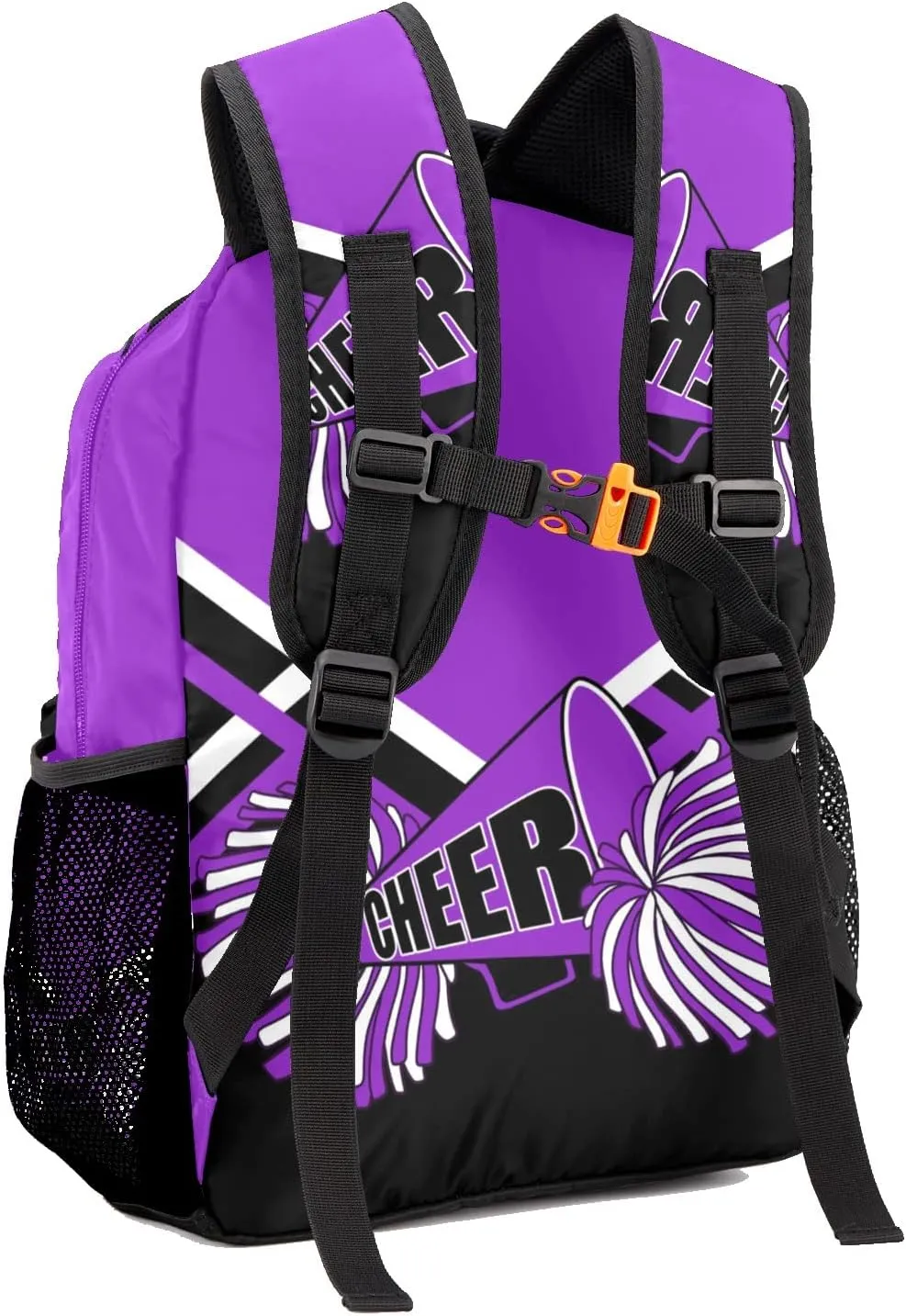 Cheer Purple Cheerleaders Backpack Shoulder Shopping Bag Travel Casual Bags with Name Text