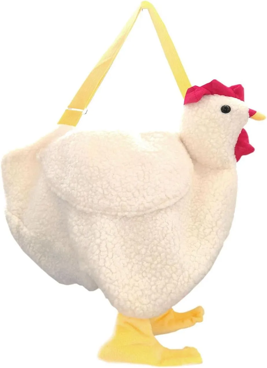 Chicken Purse Chicken Bag Fluffy Hen Crossbody Bag Plush Handbags Cartoon Shoulder bag For Women