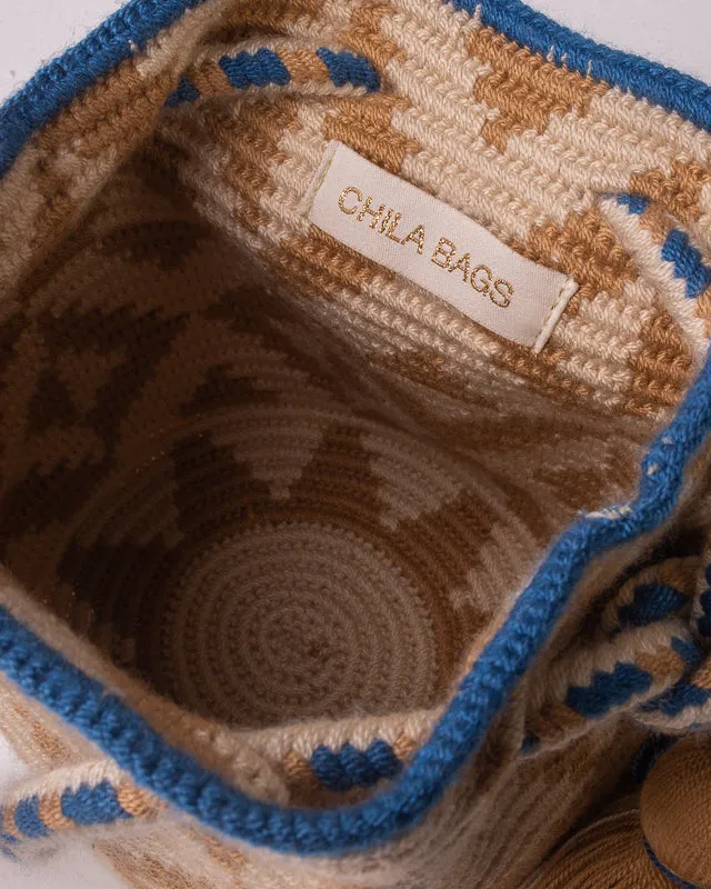 Chila Bags Elif Handwoven Small Shoulder Bag - Beige