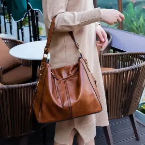 Classic Everyday Tote Handbag with Soft PU Surface, Multi-Compartment Interior & Convertible Shoulder Strap