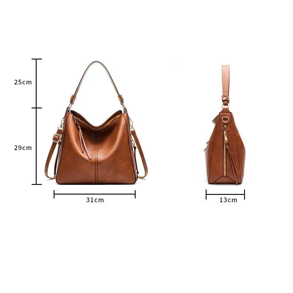 Classic Everyday Tote Handbag with Soft PU Surface, Multi-Compartment Interior & Convertible Shoulder Strap