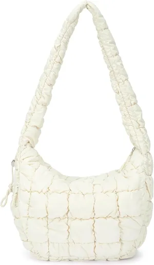 CLUCI Puffer Tote Bag for Women, Large Lightweight Quilted Carryall, Paddin Puffy Crossbody Purse Soft Hobo Shoulder Handbags