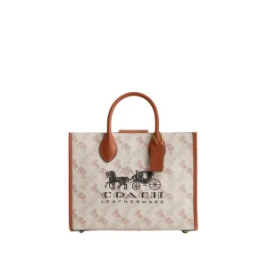 Coach Ace Carriage Print Wite/Brown Tote Bag - CR680
