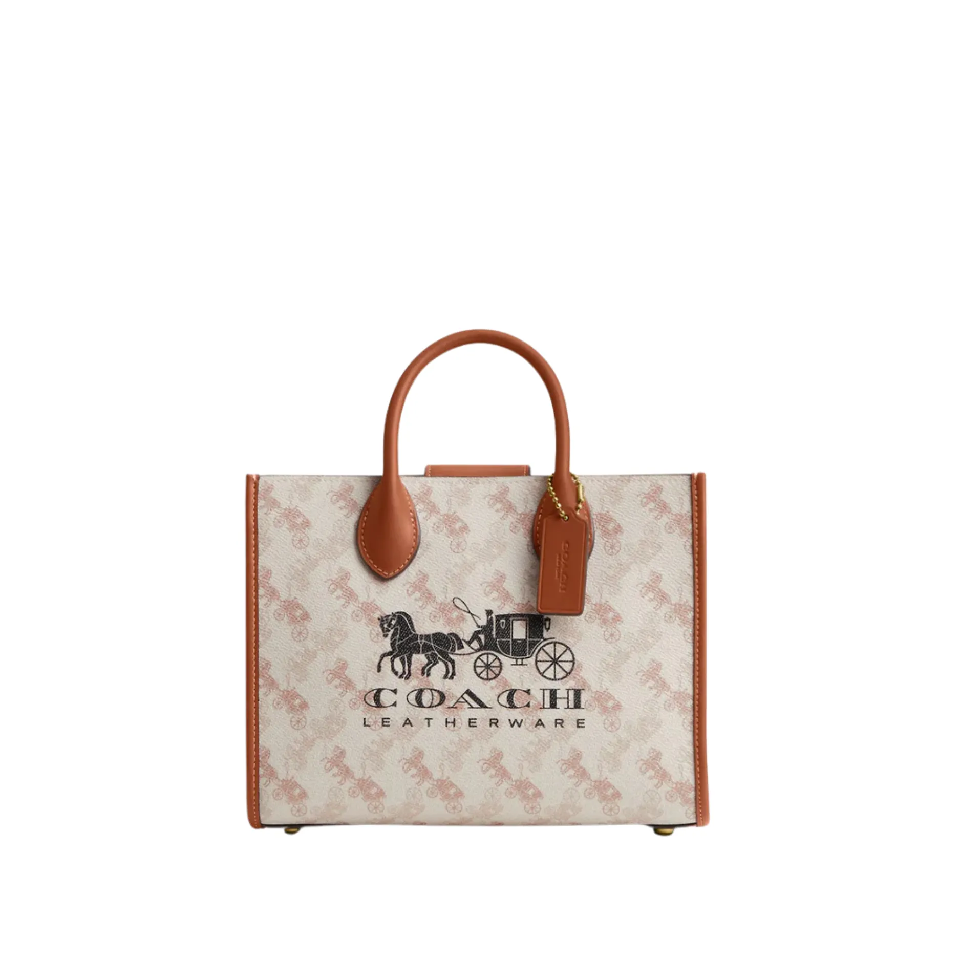 Coach Ace Carriage Print Wite/Brown Tote Bag - CR680
