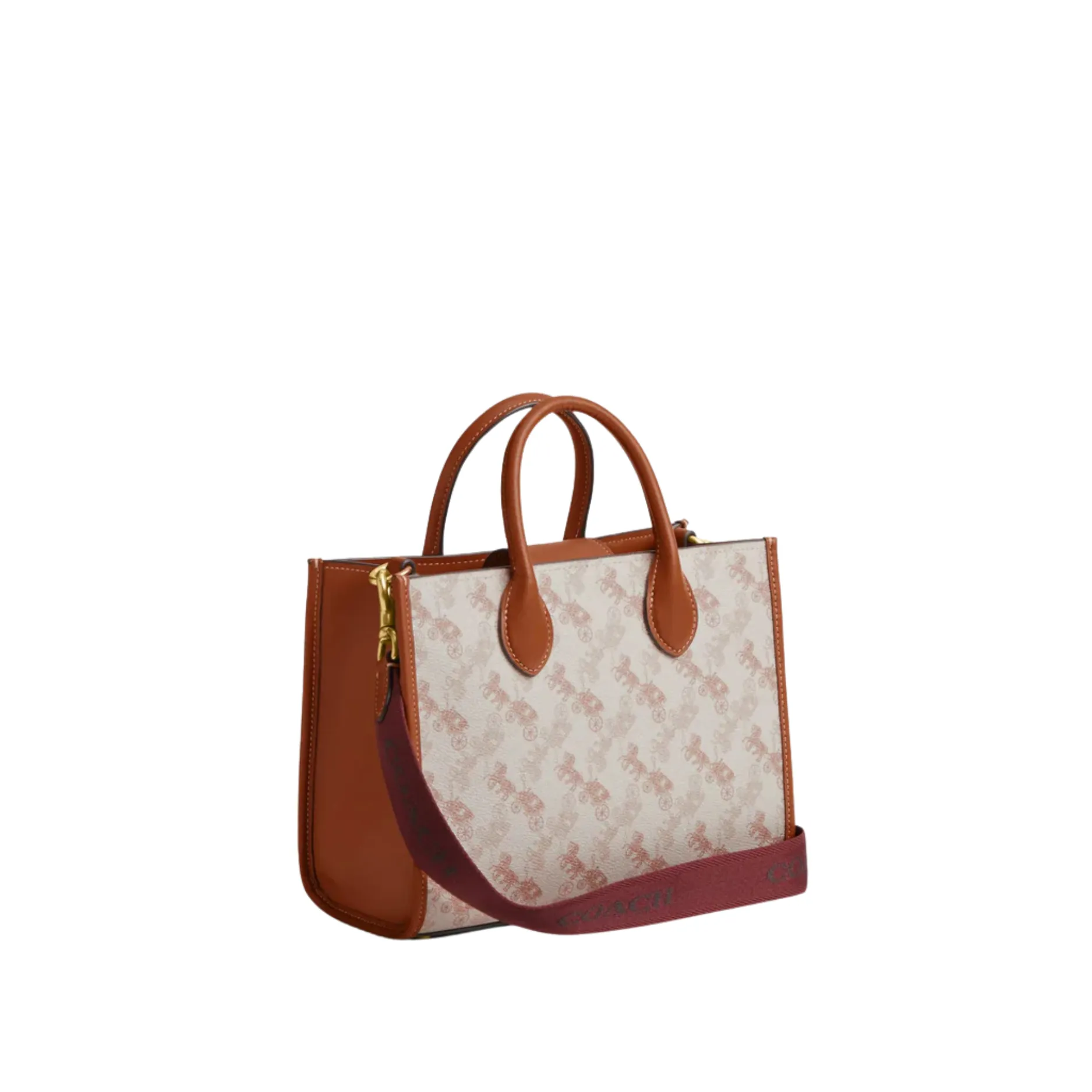 Coach Ace Carriage Print Wite/Brown Tote Bag - CR680