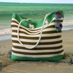 Coastal Stripes Beach Tote Bag