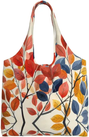 Colorful leaves Canvas Handbag - Durable and Fashionable, High Density 12 Ampere Canvas, Large Capacity, Suitable for Daily Use and Travel