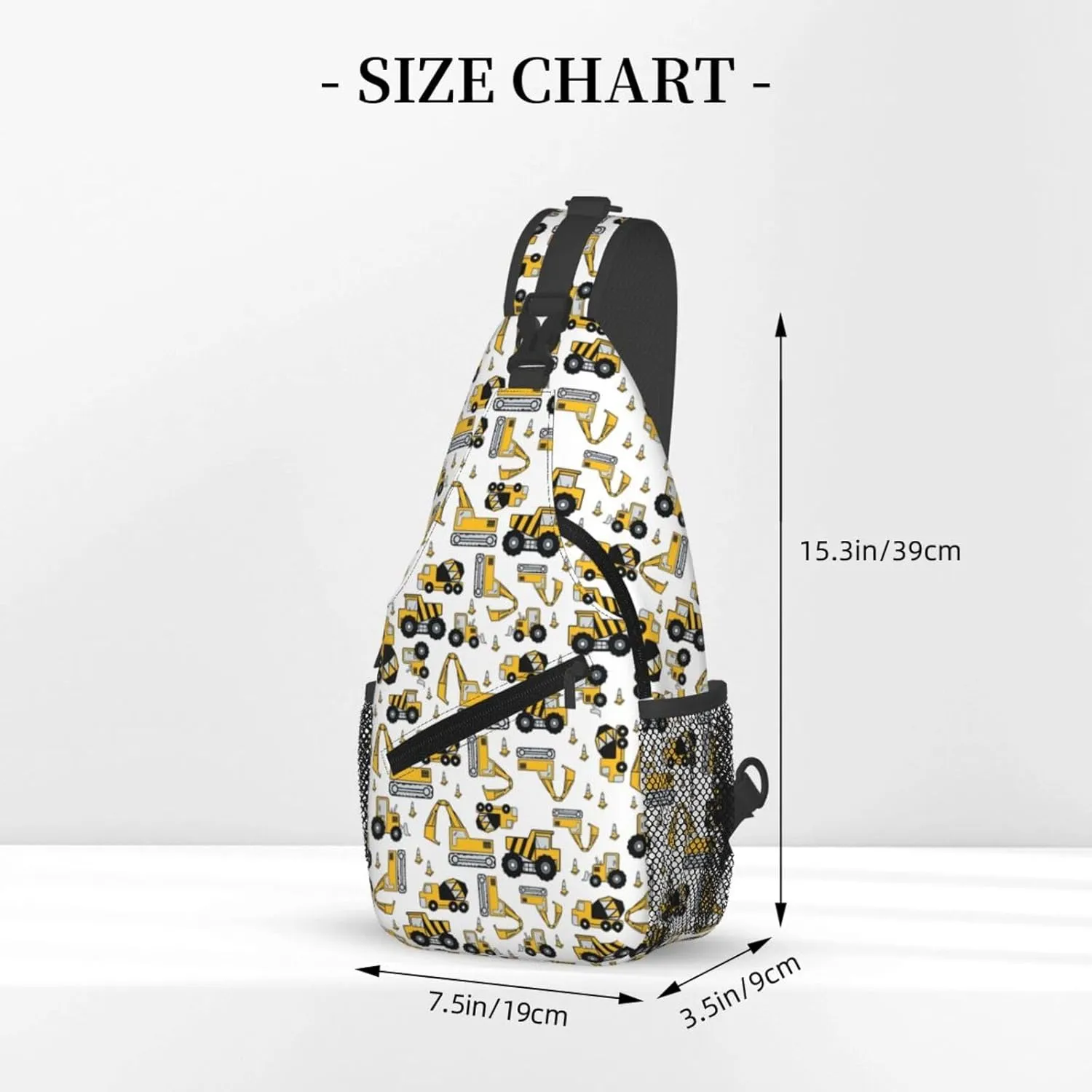 Construction Machinery Truck Crossbody Bag Adjustable Sling Bag Casual Chest Bags Travel Shoulder Backpack