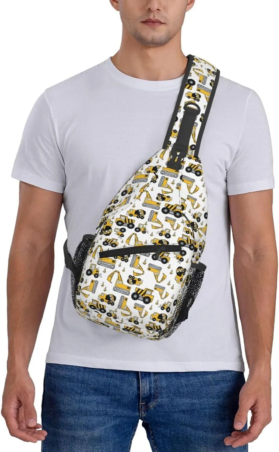 Construction Machinery Truck Crossbody Bag Adjustable Sling Bag Casual Chest Bags Travel Shoulder Backpack