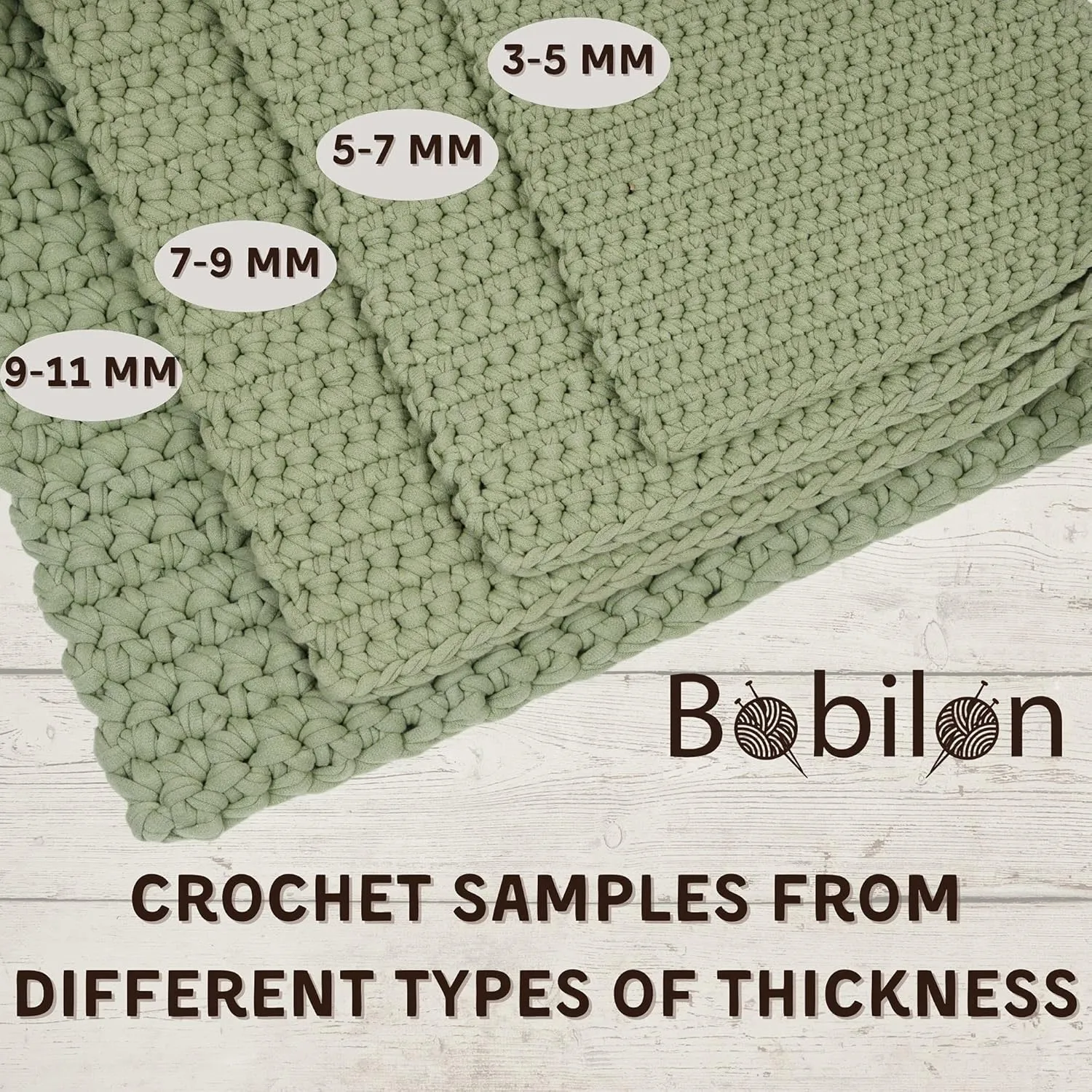 Cotton T-Shirt Yarn – Tiffany – 7–9 mm for Crochet, Knitting, Macrame, DIY Projects