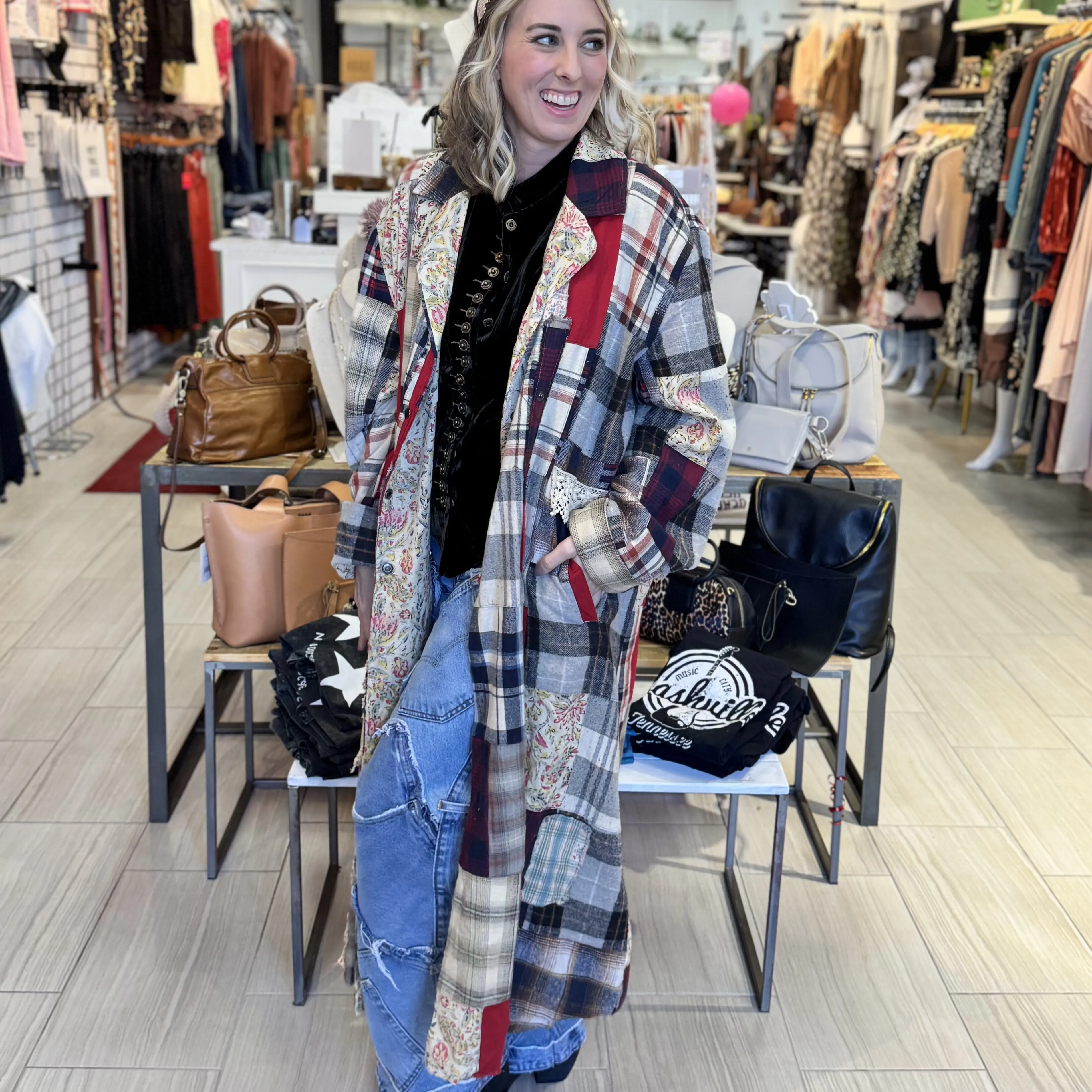 Cozy Afternoons Stroll Patchwork Jacket