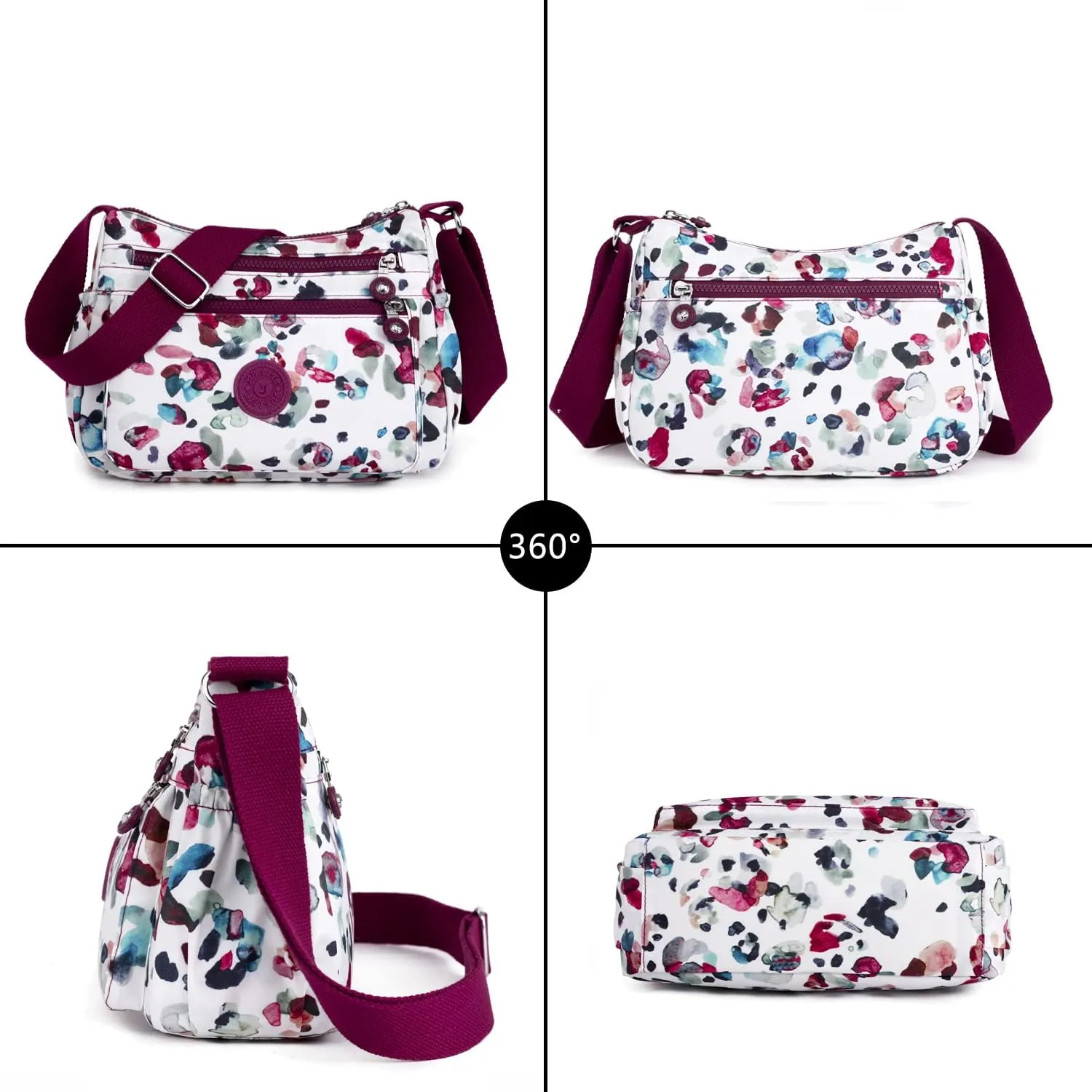 Crossbody Bag for Women Lightweight Pocketbook Nylon Waterproof Shoulder Purse Messenger Bag