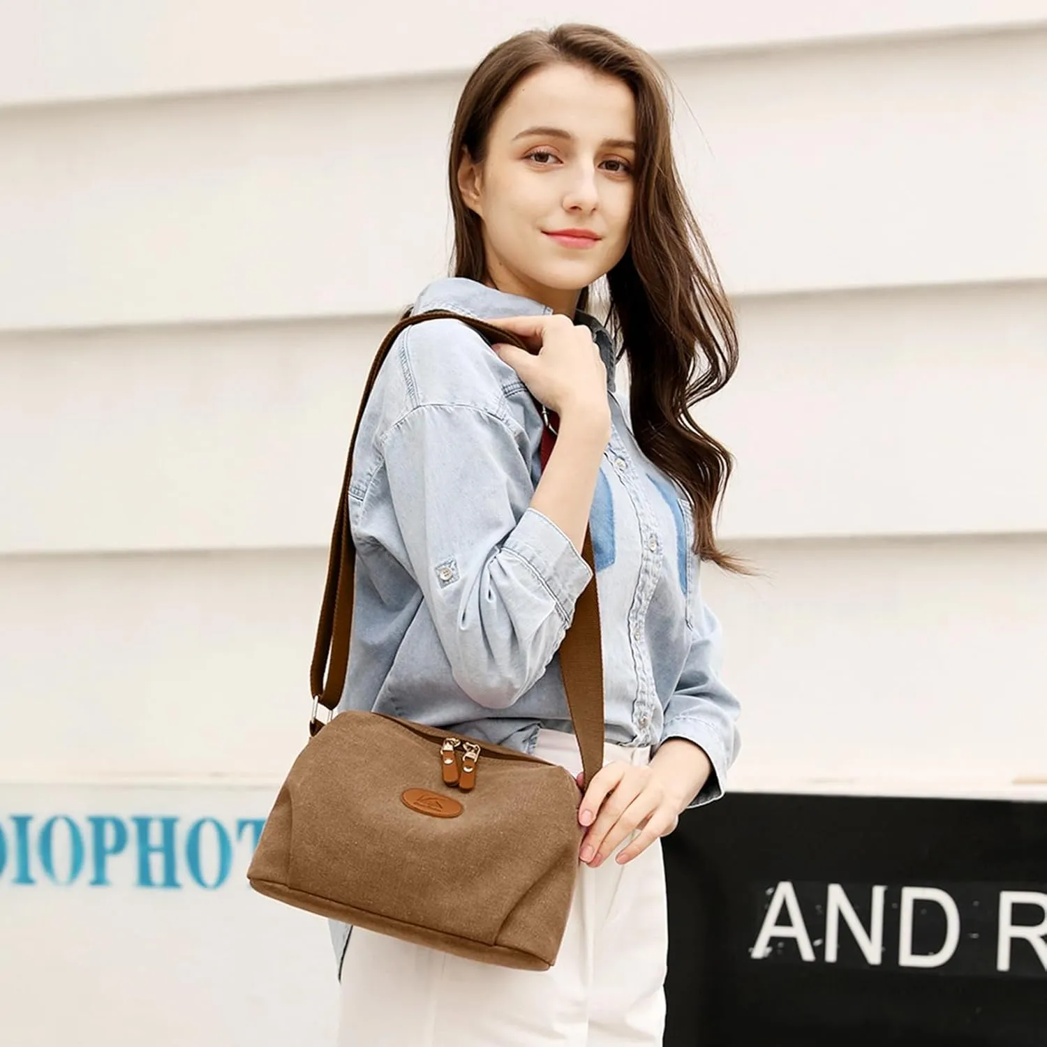 Crossbody Bag for Women Small Canvas Lightweight Casual Purses for Travel Daily